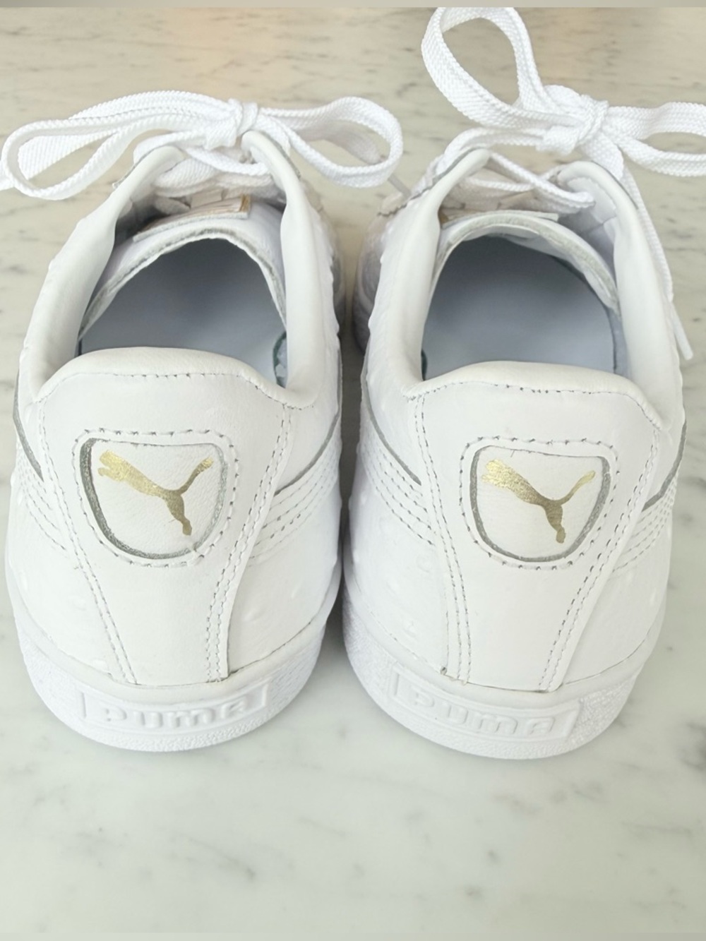 PUMA Basket Ostrich White Sneakers Women’s Size 9 - Picture 4 of 9